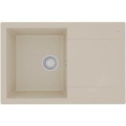 Мойка кухонная Lemark IMANDRA 760, 50х76х19,7 см, врезная, кварцгранит, прямоугольная, цвет бежевый, без отверстия под смеситель, с крылом, оборачиваемая, слив-перелив, врезная в столещницу, для кухни