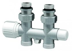 Н-образный узел FAR М24х19 нр.х1/2"нр. (прямой) с термостатическим и запорным клапанами