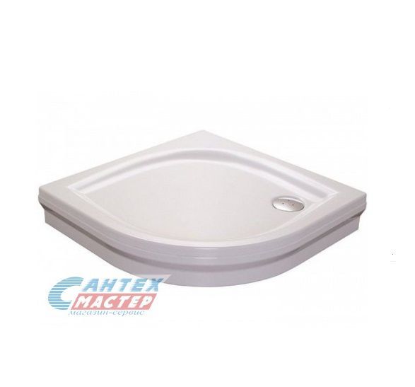 Душевой поддон Ravak Elipso Pan 80х80х17,5 см, полукруглый/уголок/угловой/четверть круга (с сифоном), акриловый, низкий, белый, с бортиком, литой, литьевой, для душа, душевых уголков, кабинок, квартиры, дома, дачи, размеры, метр, сантехника