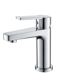 Смеситель для раковины/умывальника Aquatek Лугано однорычажный, неповоротный, фиксированный излив, длина 106 мм высота 106 мм, латунь, цвет хром