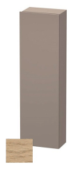 Пенал Duravit DuraStyle, 40x24x140 см, подвесной, (правый), с дверцей, с полкой, со стеклянными полками, цвет: натуральный дуб/белый матовый, в ванную комнату