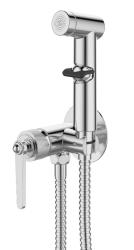 Смеситель с гигиеническим душем Esko Bangkok встраиваемый, однорычажный, керамический, без излива, с гибким шлангом/лейкой, латунь, цвет хром SMHBG