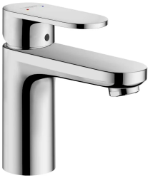 Смеситель для раковины Hansgrohe Vernis Blend 100, однорычажный, фиксированный излив, длина излива 10,8 см, керамический, латунь, цвет хром, с донным клапаном