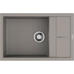 Мойка кухонная Omoikiri Sumi 78A-LB-GR, 50х78 см, врезная, из керамики (Artceramic), прямоугольная, цвет ленинградский серый, без отверстия под смеситель, с крылом, оборачиваемая, слив-перелив, врезная в столещницу, для кухни