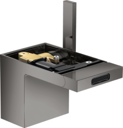 Смеситель для биде Axor MyEdition однорычажный, без панели, керамический, фиксированный излив, длина 12,1 см, латунь, цвет полированный никель, без шланга/лейки, со сливным гарнитуром