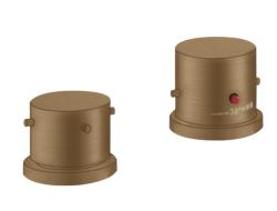 Смеситель для ванны Axor Starck термостатический, с рукоятками zero, монтаж на борт ванны, скрытый, без излива, без шланга/лейки, латунь, цвет шлифованная бронза, на 2 отверстия, для 2-х потребителей