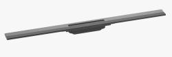 Решетка Hansgrohe RainDrain Flex 90, для пристенного монтажа, для душевого трапа, укорачиваемый, 90х6 см, цвет шлифованный черный хром, для душа в пол, нержавеющая сталь, прямоугольная