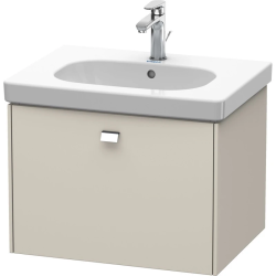 Тумба под раковину Duravit Brioso, 62х46,9х45,2 см, подвесная, 1 выдвижной ящик, ДСП, цвет: серо-коричневый/хром, шкафчик навесной, механизм доводчика, прямоугольная, правая/левая, в ванную комнату