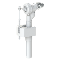 Впускной клапан KK-POL боковой подвод воды 1/2"нр. штуцер пластик (хром), для пластиковых и керамических бачков, заливной механизм
