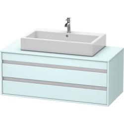 Тумба под раковину для консоли/столешницы Duravit Ketho 100х55х49,6 см, подвесная, ДСП, цвет: светло-голубой, 2 выдвижных ящика, для встраиваемой сверху раковины, прямоугольная