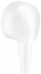 Шланговое подсоединение Hansgrohe FixFit E размер 6х6 см, цвет матовый белый, круглое, латунь/пластик, без клапана обратного тока, подключение для душевого шланга