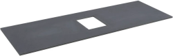 Столешница под раковину Allen Brau Priority 120, цвет графит, 1158х408х10 мм, керамогранит, прямоугольная, для накладной раковины/умывальника, с отверстием
