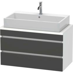 Тумба под раковину для консоли/столешницы Duravit DuraStyle 90х47,8х51,2 см, подвесная, ДСП, цвет: графит/белый матовый, 2 выдвижных ящика, прямоугольная