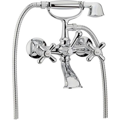 Смеситель для ванны/душа Webert Armony двухвентильный, настенный, излив 145 мм, неповоротный, латунь, цвет хром