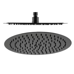 Верхний душ RGW Shower Panels SP-81В,  потолочный монтаж, круглый, с 1 режимом, размер Ø50 см, нержавеющая сталь, цвет: черный, для душа/ванной