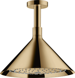 Верхний душ AXOR Showers/Front 240 2jet с потолочным подсоединением, потолочный монтаж, круглый, с 2 режимами, размер 27,9х27,9 см, металлический/латунный, цвет: полированная бронза, для душа/ванной