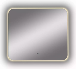 Зеркало Континент "Burzhe Led", 80х70 см, с LED/ЛЕД-подсветкой (теплая), прямоугольное, выключатель бесконтактный, для ванны, навесное/подвесное/настенное