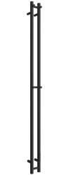 Полотенцесушитель Двин X-2 neo 160/8 (электрический, 1"-1/2", К, диммер, черный матовый), без полки, электрический, нижнее правое/нижнее левое подключение, из нержавеющей стали, форма I-образная, настенный, цвет черный матовый