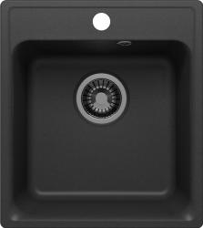 Мойка кухонная Polygran QuartzBond, 43х48 см, врезная, искусственный камень, прямоугольная, цвет уголь, с отверстием под смеситель, слив-перелив, врезная в столещницу Мойка кухонная Polygran QuartzBond, 43х48 см, врезная, искусственный камень, прямоугольная, цвет уголь, с отверстием под смеситель, слив-перелив, врезная в столещницу