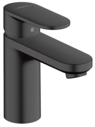 Смеситель для раковины Hansgrohe Vernis Blend 100, однорычажный, фиксированный излив, длина излива 10,8 см, керамический, латунь, цвет матовый черный, без донного клапана