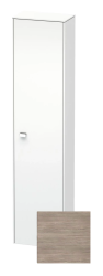 Пенал Duravit Brioso R, 42x24x177 см, подвесной, (правый), с дверцей, с полкой, со стеклянными полками, цвет: сосна серебристая/хром, в ванную комнату