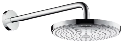 Верхний душ Hansgrohe Raindance Select S 240 2jet EcoSmart с держателем, настенный монтаж, круглый, с 2 режимами, размер 24,3 см, латунь, цвет хром, для душа/ванной