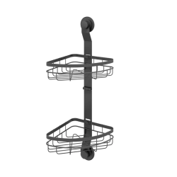 Полка Milardo Easy 485х216х214 мм двухъярусная, угловая, настенная, цвет черный матовый, проволока стальная, в ванную комнату/на кухню EASCWS2M44