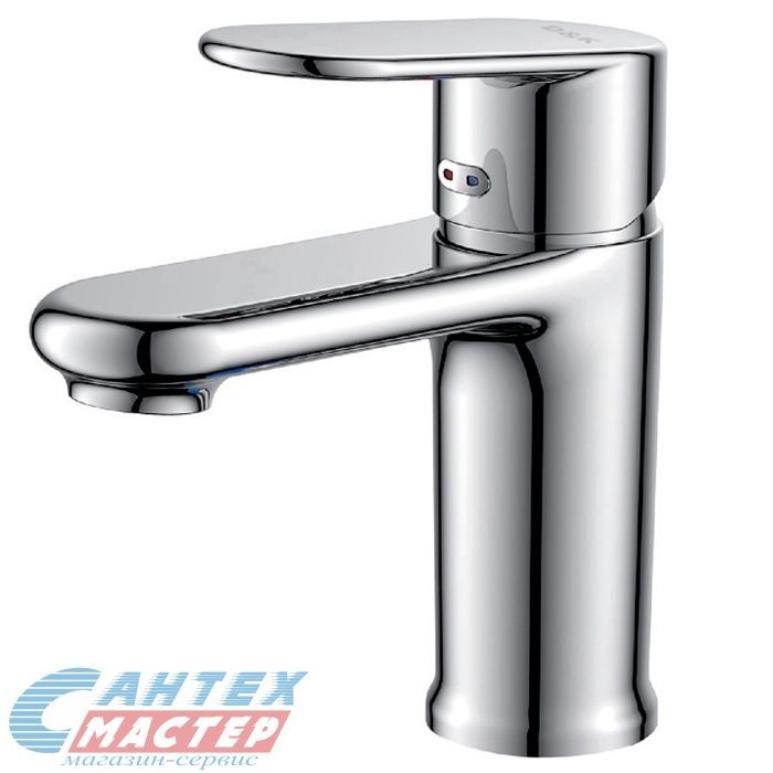 Смеситель для раковины D&K Speyer Rhein однорычажный, излив короткий, длина 105 мм, керамический, латунь, цвет хром, без донного клапана