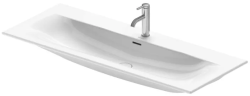 Раковина DURAVIT Viu WonderGliss 123х49х18,5 см, подвесная, прямоугольная, санфарфор, цвет белый, с 1 отверстием под смеситель, антигрязевое покрытие, слив/перелив