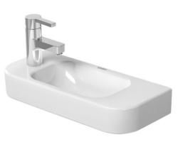 Раковина DURAVIT Happy D.2, 50х22х11 см, подвесная, прямоугольная, санфарфор, цвет белый, 1 отверстие под смеситель слева, без перелива, левая