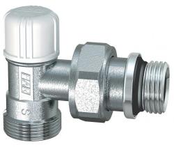 Клапан запорный Far угловой 1/2"нр.х M24х19 нр. запорный радиаторный, с уплотнением EPDM, хромированный FV 1105 C12