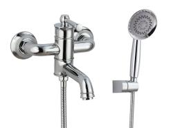 Смеситель для ванны/душа VIEIR, настенный, однорычажный, поворотный, керамический, длина излива 218 мм, латунь, цвет хром