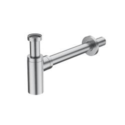 Сифон для умывальника IDDIS Optima Home бутылочный без выпуска, с накидной гайкой 1 1/4" DN32 круглый, латунь, матовый хром OPTBC00i84