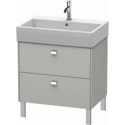 Тумба под раковину Duravit Brioso, 68,4х45,9х57 см, напольная, цвет: бетонно-серый/хром, 2 выдвижных ящика, ДСП, прямоугольная, левая/правая, в ванную комнату