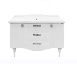 Тумба с раковиной Comforty Монако-120, 120,5х86х49 см напольная, 2 выдвижных ящика/2 распашные дверцы, ЛДСП/МДФ, прямоугольная, цвет- белый глянец/раковина Comforty 3312 цвет белый, встраиваемая