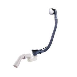 Слив-перелив Raglo R600.30, для ванны, 600 мм, готовый набор, с сифоном, латунь/пластик, цвет хром, полуавтоматический с тросиком