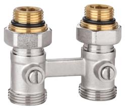 Узел Н-образный, прямой Kromwell 1/2"х3/4" для нижнего подключения радиаторов с комплектом адаптеров Узел Н-образный, прямой Kromwell 1/2"х3/4" для нижнего подключения радиаторов с комплектом адаптеров