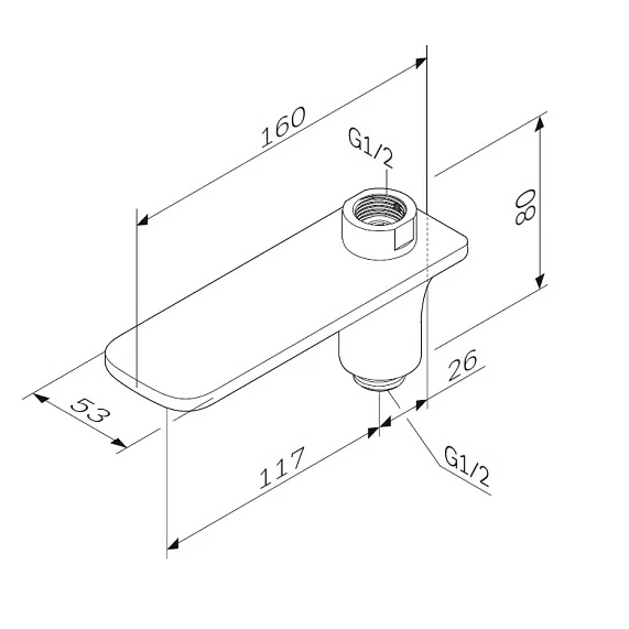 Излив Am.Pm поворотный на ванну, 160 мм цвет хром, латунь F50A70900 
