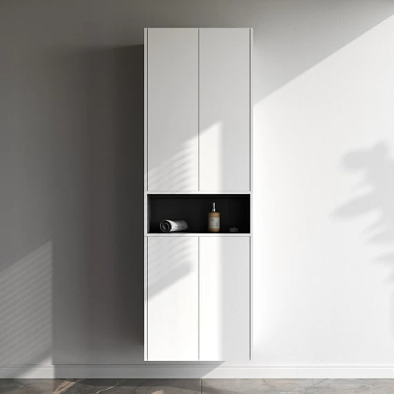 Шкаф-ниша AM.PM Func 60, 60х25х35 см, подвесной, (правый/левый/универсальный), открытая полка, цвет белый матовый