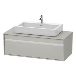 Тумба под раковину для консоли/столешницы Duravit Ketho 120х55х42,6 см, подвесная, ДСП, цвет: бетонно-серый, 1 выдвижной ящик, прямоугольная