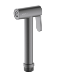 Гигиеническая лейка Aquatek AQ2057BGM ручная, округлая, 1 режим, цвет оружейная сталь, abs-пластик, однорежимная, для биде, к смесителю