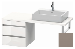 Тумба/шкафчик для консоли/столешницы Duravit DuraStyle под раковину 50х54,8х51,2 см, подвесная, ДСП, цвет: белый глянец/базальт, 2 выдвижных ящика, прямоугольная
