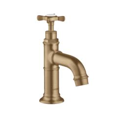 Смеситель для раковины Axor Montreux 50, для холодной воды, одновентильный, фиксированный излив, длина излива 10,4 см, керамический, латунь, цвет: шлифованная бронза, без сливного набора