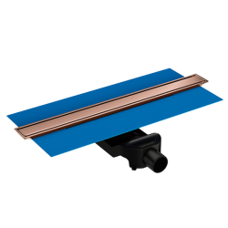 Душевой трап Vitra Eco-Flow 40, DK100, цвет медь, для душа в полу, с гидрозатвором, вертикальный выпуск, нержавеющая сталь, прямоугольный, душевой