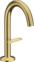 Смеситель для раковины/умывальника Axor One Select 140, однорычажный, фиксированный излив, длина излива 12,2 см, керамический, латунь, цвет шлифованная медь, со сливным клапаном Push-Open