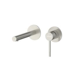 Смеситель для раковины Cezares Relax встраиваемый, однорычажный, длина излива 200 мм, неповоротный, керамический, нержавеющая сталь, цвет сатин, внутренний/скрытый монтаж RELAX-BLI2-2-IN-W0