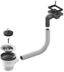 Одинарный сифон ALVEUS FI 70 c горизонтальным переливом, выпуск 70 - HP, гидрозатвор/мокрый затвор, ABS пластик, для кухонных моек