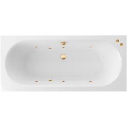 Ванна Excellent Oceana Slim SOFT, 160х75 см, акриловая, цвет- белый/золото, (с гидромассажем), с каркасом, прямоугольная, правосторонняя/левосторонняя, правая/левая, универсальная, приставная/встраиваемая