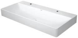 Раковина DURAVIT DuraSquare 100х47х14,5 см, подвесная, прямоугольная, санфарфор, цвет белый, 2 отверстия под 2 смесителя, без перелива