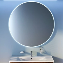 Зеркало AM.PM X-Joy 110, 110х110 см, с LED/ЛЕД-подсветкой, круглое, с ИК-сенсорным выключателем, для ванны, навесное/подвесное/настенное